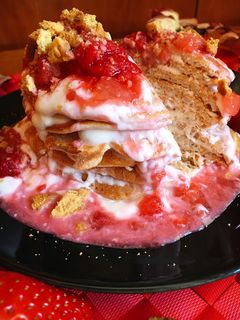 Una foto de Tortitas cheesecake