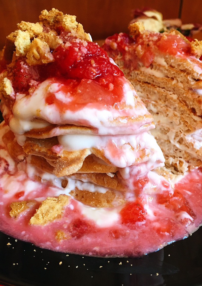 Una foto de Tortitas cheesecake