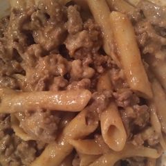 A picture of Healthy (but doesn't taste healthy) Taco Pasta.