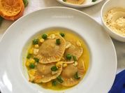 A picture of ravioli sauce without cream