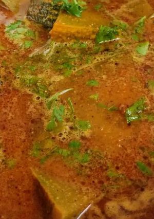 A picture of Red pumpkin curry (vidharbh style).