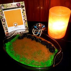 A picture of Basan souji or maidy  ka mix halwa.