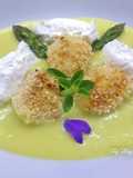 Capesante con crema di asparagi e ricotta