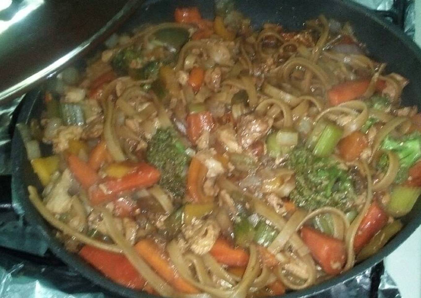 Tallarines con verduras