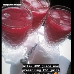 A picture of Energy PBC (pomegranate, beetroot, carrot) juice.