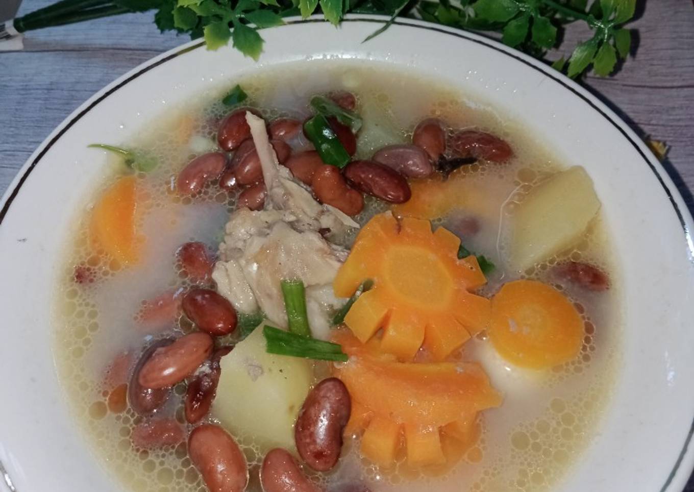 Sup ayam kampung kacang merah
