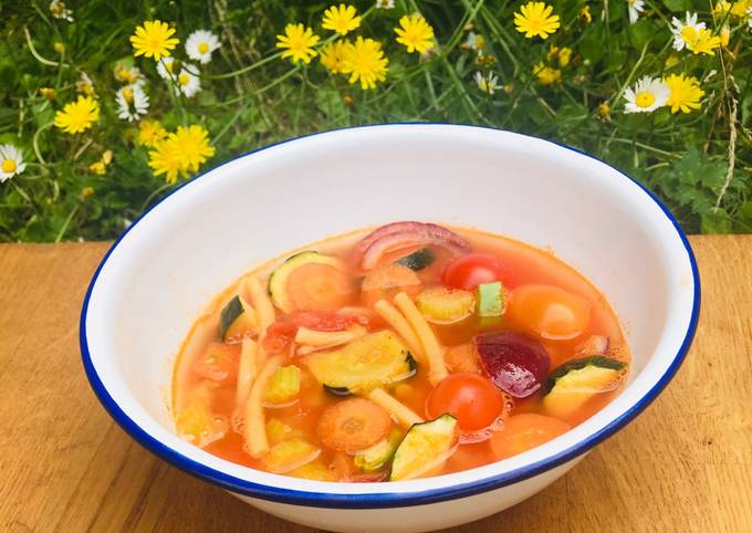 Recipe of Perfect Fresh Tomato Minestrone with Summer Vegetables 🌱