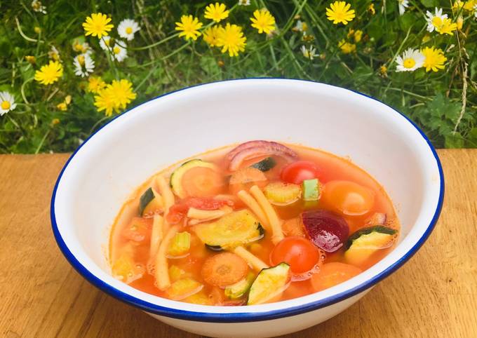 Fresh Tomato Minestrone with Summer Vegetables ๐ฑ