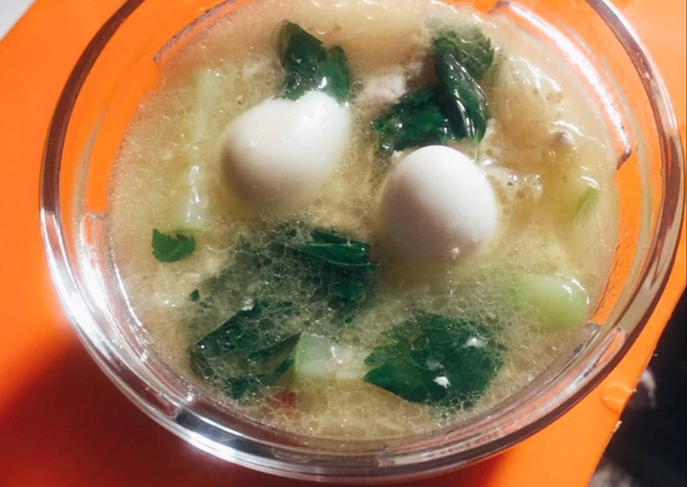 Sop Ayam Jamur Zucchini Telor Puyuh (MPASI 9+)