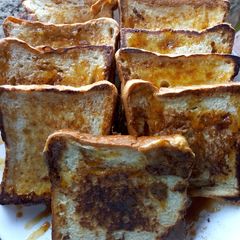 A picture of Butter toast with an orange caramel glaze.