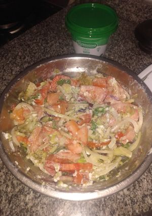 Una foto de Ensalada de albahaca y brócoli