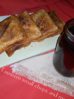 Condensed milk toasted bread ainihin hoton girkin