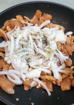 沙茶雞肉拌炒洋蔥 的食譜成品照片
