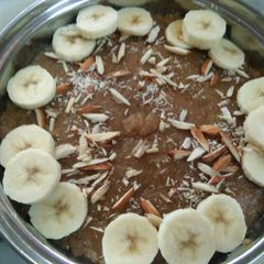 Aate ka banana halwa A picture of Aate ka banana halwa.