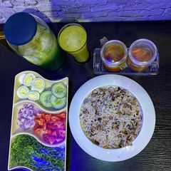 A picture of Rice and beans.