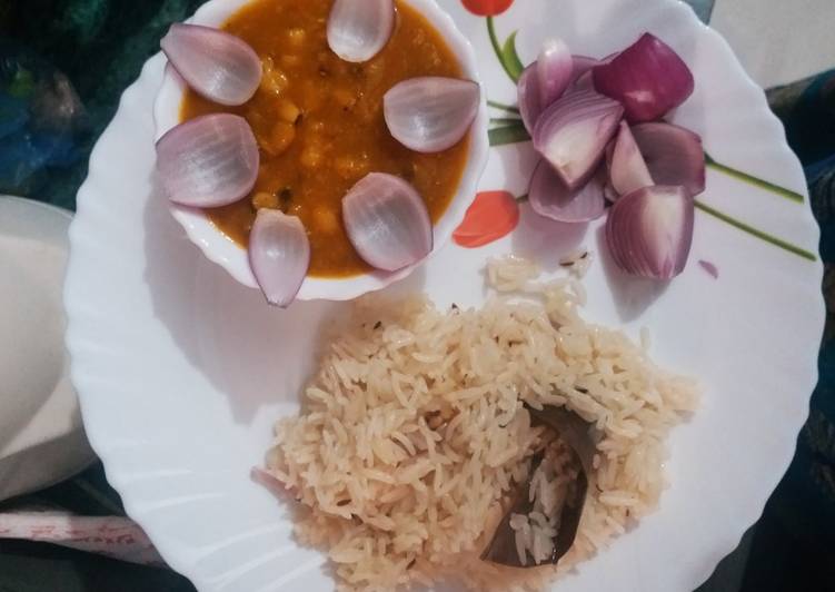 Recipe of Super Quick Homemade Lobhia gravy with jeera rice