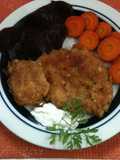 Milanesa de pollo y crema alioli