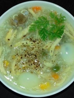 Hình của món Soup Gà Xé Nấu Rau Củ Cho Bé.