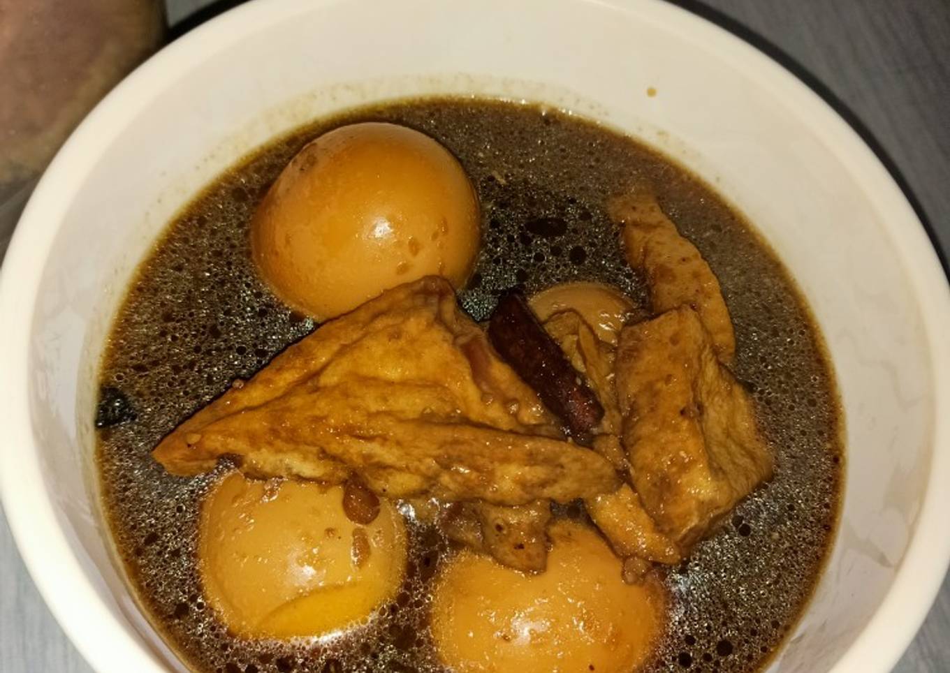 Semur telur tahu sederhana