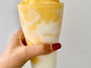 A picture of yogurt drinks