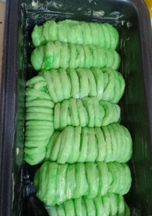 Foto resep Wool Roll Bread Pandan Kukus