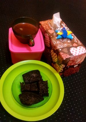Foto resep Oreo Brownies Cake & hot ginger palm sugar