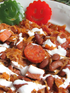 Savanyú káposztás-babos egytálétel recept fotója