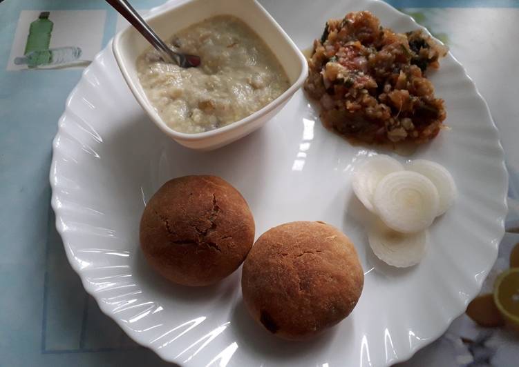 Recipe of Speedy Baked liti with baigan ka bharta