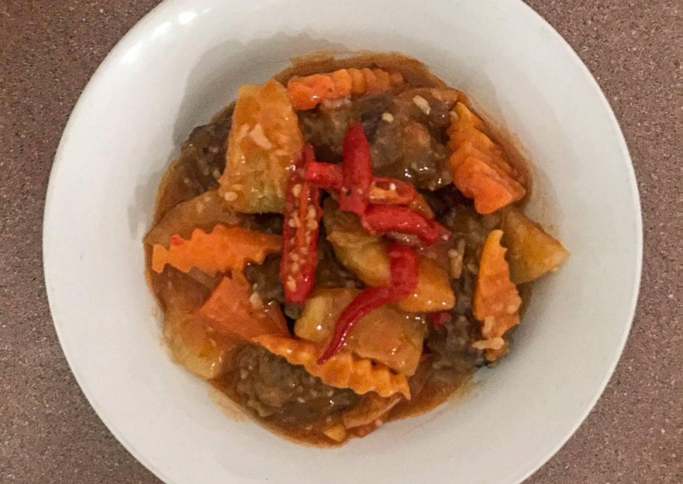 Iga babi asam manis (nonhalal)
