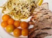 A picture of thin sliced chicken breast grill