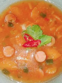 Foto resep Sup Merah Ayam (MPASI 14 M)