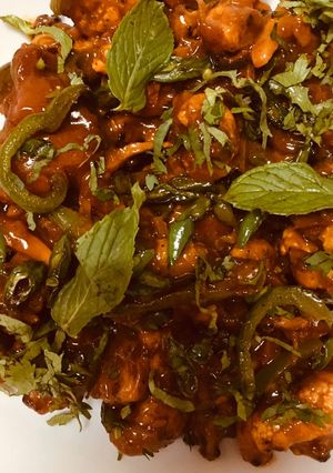 A picture of Cauliflower Manchurian in Air fryer # theme challenge.