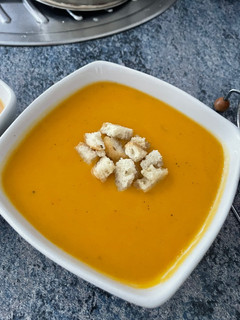 Una foto de Crema de boniato y calabaza