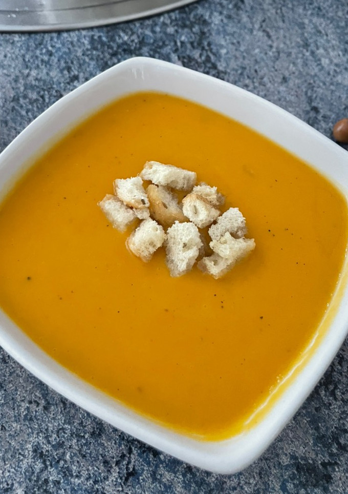 Una foto de Crema de boniato y calabaza