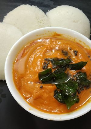 A picture of Tomato Chilli Chutney - Quick & Easy Recipe for Idlis.