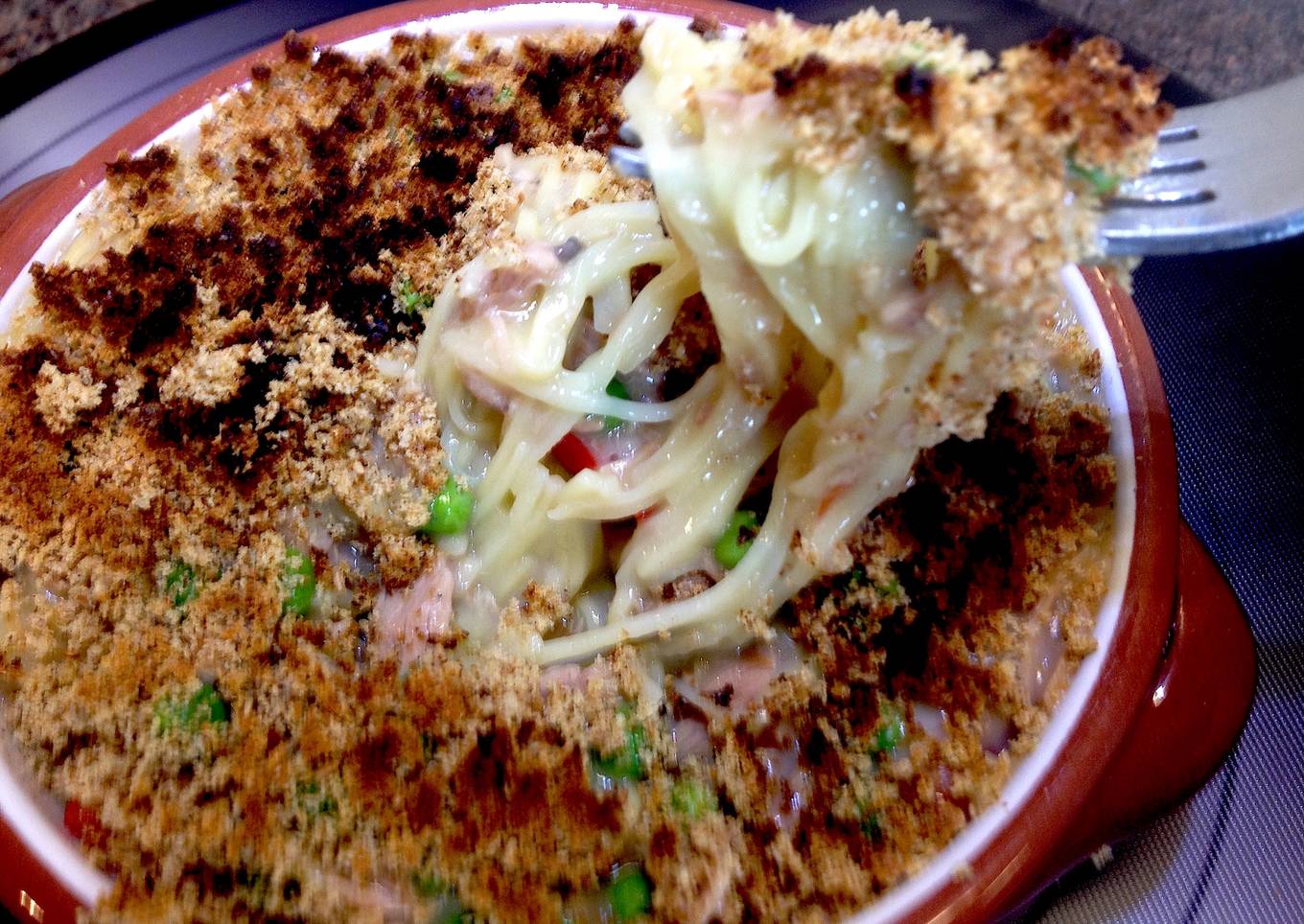 Tuna & Noodle Crusted Casserole