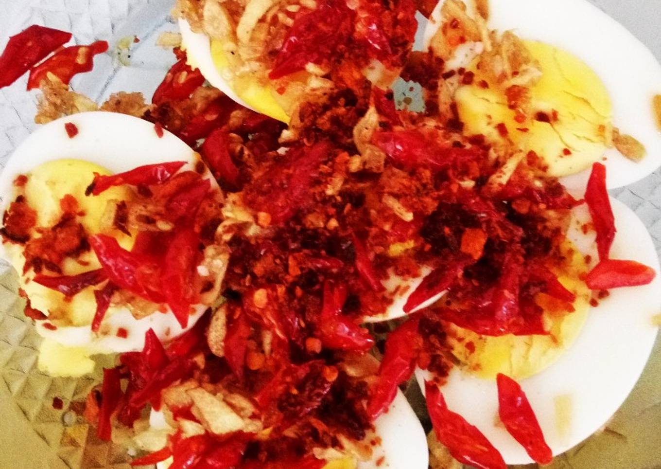 Telur Rebus Tabur Cabe