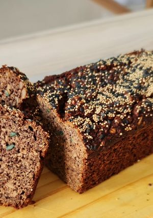 Una foto de Pan de lentejas (sin remojar) y avena