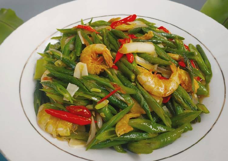 Tumis Kacang Panjang Udang Asin