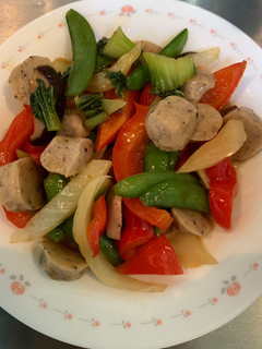 毛豆酸菜炒素肉丸 的食譜成品照片