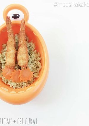 Foto resep Nasi Hijau + Ebi Furai MPASI