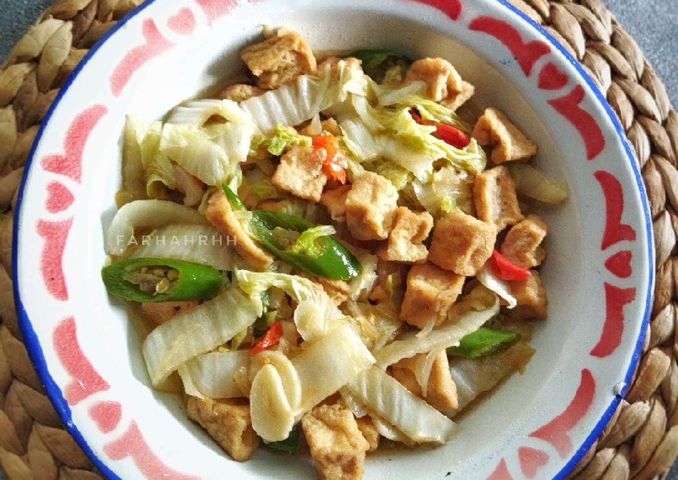 Tumis Sawi Putih Tahu