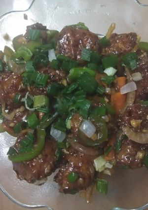 A picture of Veg Manchurian.