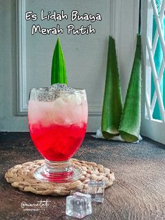 Foto resep Es Lidah Buaya Merah Putih (Nata de Aloe Vera)