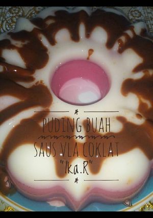 Foto resep Puding Buah Saus Vla Coklat