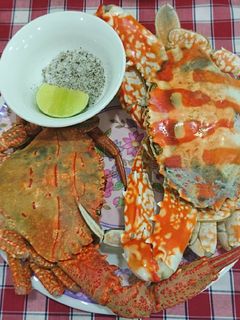 Hình của món Ghẹ hấp bia sả.