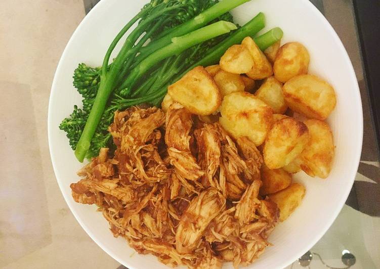 Recipe of Super Quick Homemade Matt&#39;s slow cooked BBQ pulled chicken