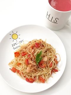 Foto resep Spaghetti Salmon Aglio Olio