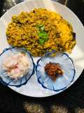 Vazhaipoo spinach green peas khichadi