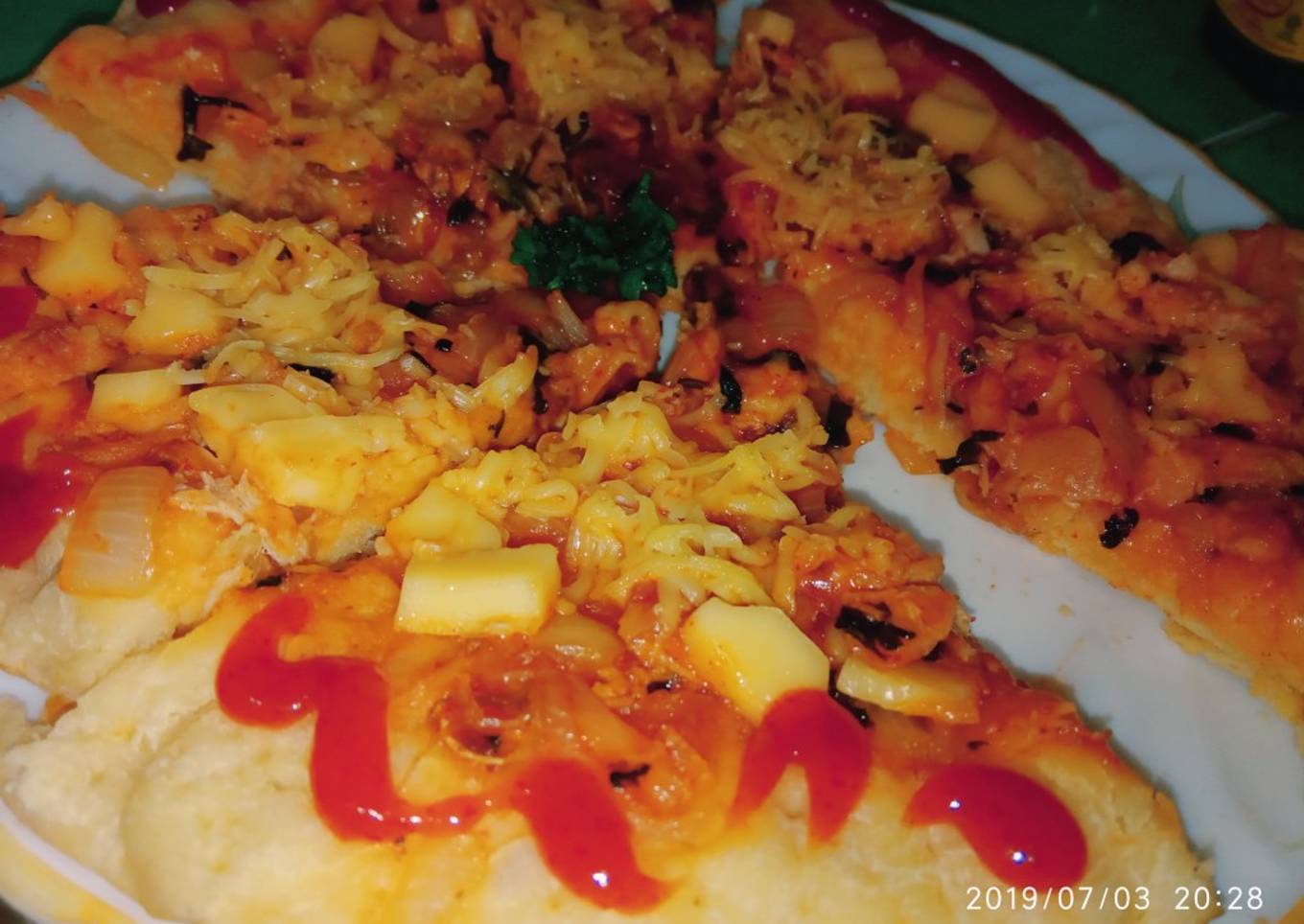 Resep pizza chicken cheese